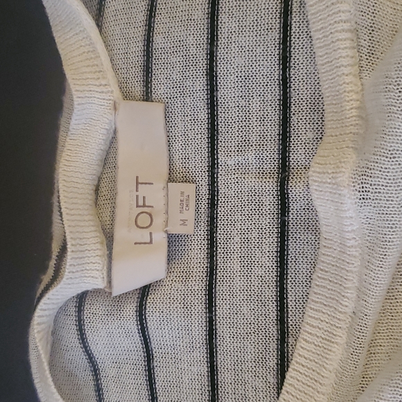 LOFT Black and white see through sweater size medium - Picture 2 of 3
